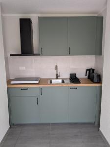 Η κουζίνα ή μικρή κουζίνα στο Ferienwohnung Dorfaue +3 φωτογραφίες