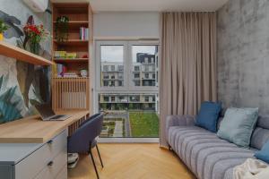 Część wypoczynkowa w obiekcie Apartament Family Green z garażem, klimatyzacją do 6 osób