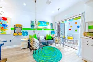 a living room with a swing in a room at D- Hip NoHo Haven Hot Tub - Family - Parking in North Hollywood