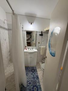 a bathroom with a shower and a sink and a toilet at MAPAR Apartamento 2 dormitorios en Montevideo in Montevideo +13 photos
