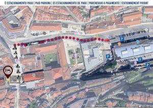 an overhead view of a map of a city at Pensão Santa Cruz in Coimbra