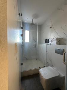 Koupelna v ubytování Hotel Soretti