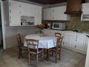 Dapur atau dapur kecil di Gîte panoramique avec jardin et cour fermée, proche Roanne et lac des sapins, idéal nature et calme - FR-1-496-233