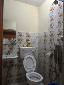 un bagno con un water e un lavandino di Lake forest guest house a Pokhara