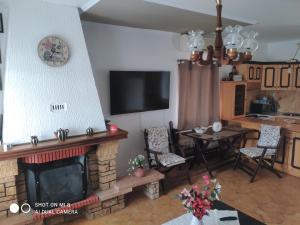 TV a/nebo společenská místnost v ubytování Dolphin Paradise Sozopoli
