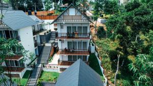 an aerial view of a house on a hill at Evaara Resorts in Anachal