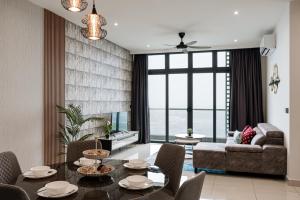 Posezení v ubytování urban sea view home 2bed studio