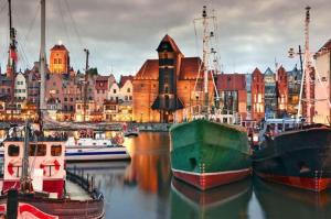 Výhľad na mesto Gdansk alebo výhľad na mesto priamo z apartmánu