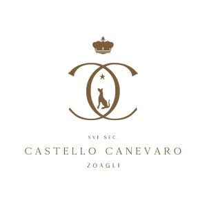 logo dla firmy kosmetycznej z psem w kole w obiekcie Castello Canevaro w mieście Zoagli