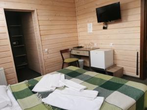 TV a/nebo společenská místnost v ubytování Шале На бе́резі
