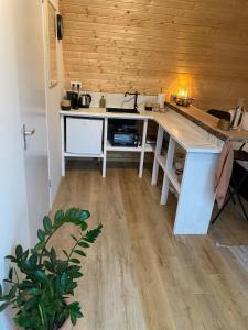 Kuchyň nebo kuchyňský kout v ubytování Luxurious Tiny House with HotTub