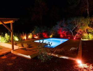 - une piscine éclairée la nuit dans la cour dans l'établissement Spacious & Luxury villa in Ibiza - Santa Gertrudis - Villa Chiquita, à Santa Gertrudis de Fruitera
