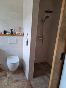 Koupelna v ubytování Kamer op de wierde Rottum