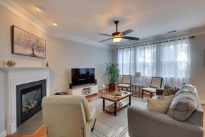 a living room with a couch and a fireplace at Lexington Nest - 3 Bedrooms and 2 and Half Baths in Lexington