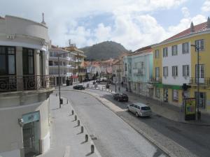 a view of a street in a town with buildings at Casa Azul Hostel in Sintra