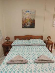 Postel nebo postele na pokoji v ubytování Villa Skanderbeg Guest House Talaudyong Beach