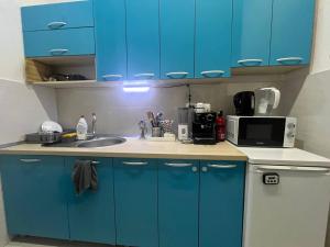 Dapur atau dapur kecil di Brodsky's Cat Art Hostel