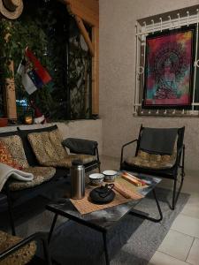 Ruang duduk di Brodsky's Cat Art Hostel
