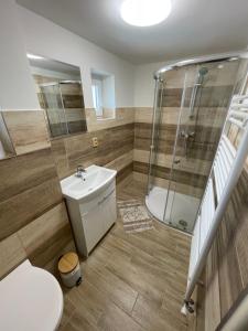 Koupelna v ubytování Apartmány Ferie
