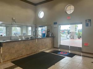 a kitchen with a counter and a door to a street at Oceanside, CA – Marina / Camp Pendleton in Oceanside