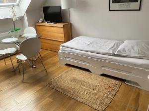 Ένα ή περισσότερα κρεβάτια σε δωμάτιο στο City Mini Apartment