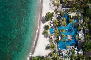 an overhead view of the beach and the ocean at Sheraton Senggigi Beach Resort in Senggigi