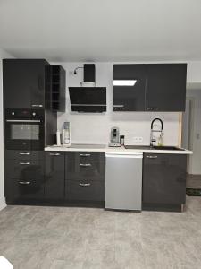 Kuchyň nebo kuchyňský kout v ubytování Ferienwohnung Am Bonzenberg