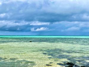 a view of the ocean on a cloudy day at Ravenala Lodge, Bungalow et Maison Ile aux Nattes in Ile aux Nattes