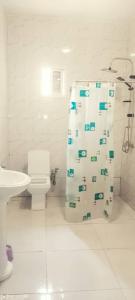 DarankaにあるCutting Edge Guest Houseのトイレとシャワーカーテン付きのバスルーム +57枚の写真