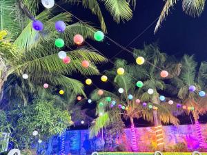 a christmas tree with colorful lights on it at Jariaa Agro Tourism in Khardi +13 photos