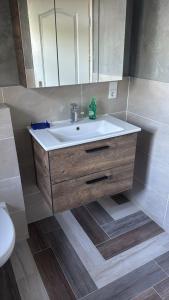 Ferienhaus für max6Gäste 2Kids 4Erwn的一间浴室