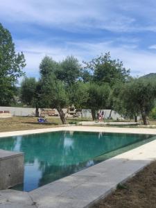 una piscina in un cortile alberato di Retiro Maria Idalina ad Amarante