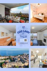 a collage of photos of a hotel room at Marriott CIAO LAGO Family Apartment DesenzanoLoft Official Partner Homes & Villas by Marriott Bonvoy in Desenzano del Garda