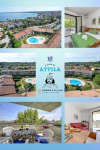een collage van foto's van een resort bij Marriott A casa di Attila DesenzanoLoft Official Partner Homes & Villas by Marriott Bonvoy in Desenzano del Garda