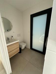 a bathroom with a toilet and a sink and a mirror at Villa haut de gamme Montauban in Montauban +29 photos