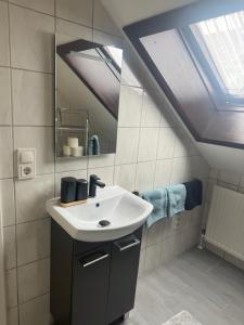 Koupelna v ubytování Ferienwohnung für Gruppen oder Familien + 22 fotografií