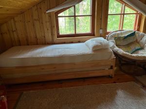 Postel nebo postele na pokoji v ubytování Hölmölä