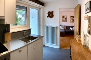 Dapur atau dapur kecil di Best views and location in Leukerbad!