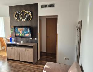 TV a/nebo společenská místnost v ubytování Manna Wellness Apartman Zalakaros