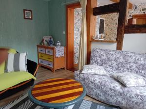 a living room with a couch and a table at Le Balcon in Sélestat +16 photos