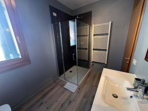 a bathroom with a shower and a sink at Casa Vita di Mare in Caorle