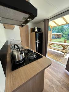 Kuchyň nebo kuchyňský kout v ubytování Camping les Marguerites