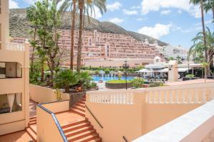 a view of the hotel from the balcony at Castle Harbour with heated pool ap Patricia in Los Cristianos