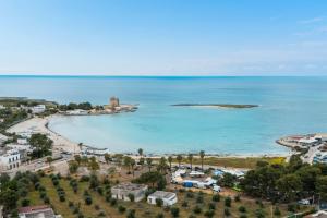an aerial view of a beach and the ocean at Le Ville di Sofia by BarbarHouse in Sant'Isidoro