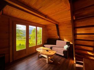 Tjentiste A-frame cabin的休息区