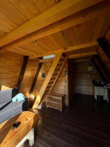 Tjentiste A-frame cabin的休息区