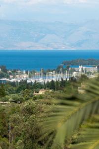 vista sull'oceano e sulla città di Villa Kerkyra a Gouviá