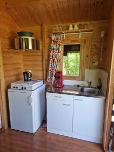 Kuchyň nebo kuchyňský kout v ubytování Camping Alkenhaer Appelscha Blokhut Plus