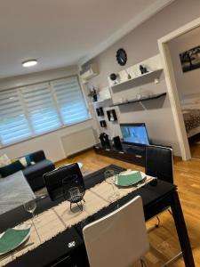 TV a/nebo společenská místnost v ubytování Oaza Apartman Arena Zagreb 2