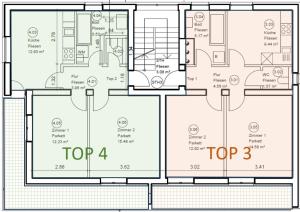 un plano de una casa en Apartment hauskaernten, en Velden am Wörthersee